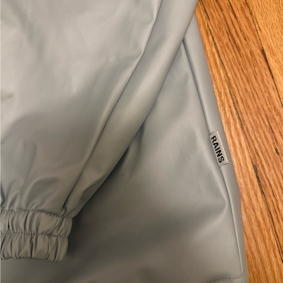 Rains Waterproof Hooded Rain Jacket Gray Lightweight Minimalist - Picture 5 of 6